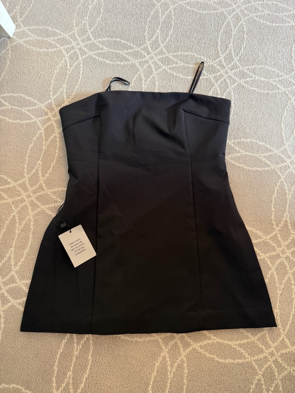 Black Strapless Long Tube Top with Side Slits